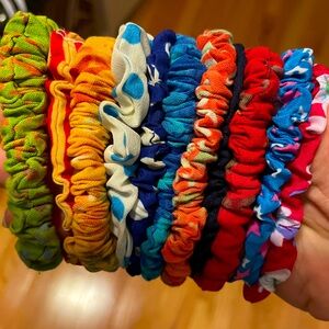 Set of 11 Scrunchies, Multicolor and Multiple Patterns